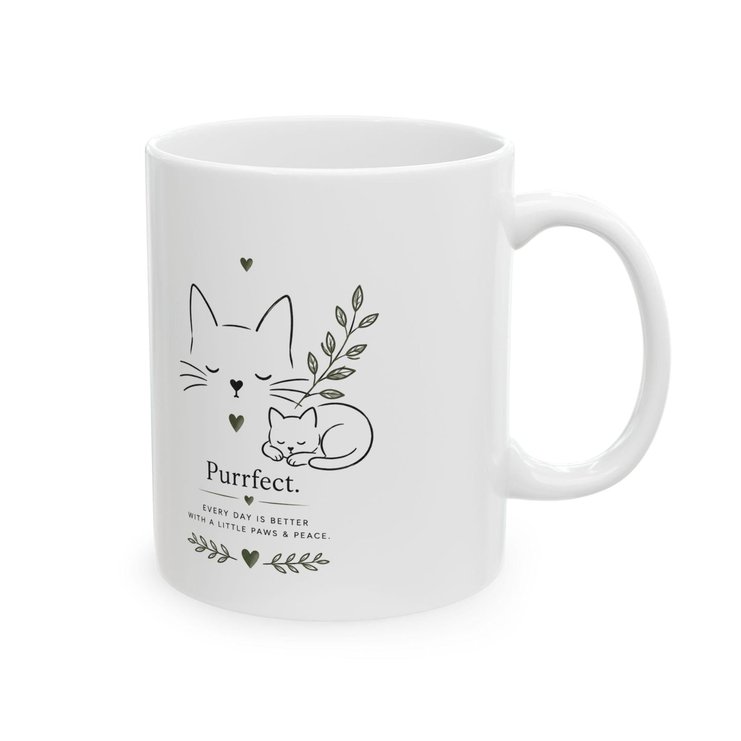 Purrfectly Blessed Cat Illustration Mug | Ceramic Mug