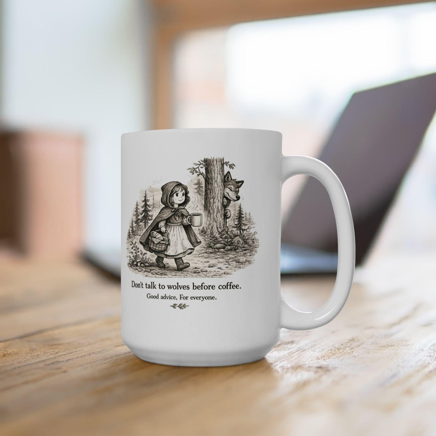 Bear in Woods with Coffee Mug | Ceramic Mug