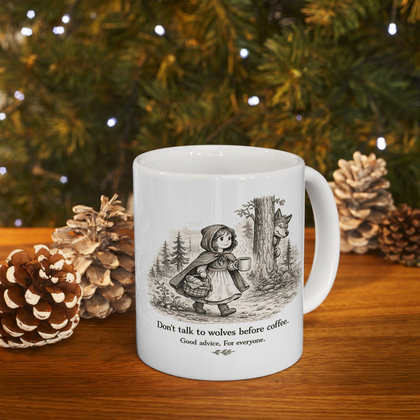 Bear in Woods with Coffee Mug | Ceramic Mug