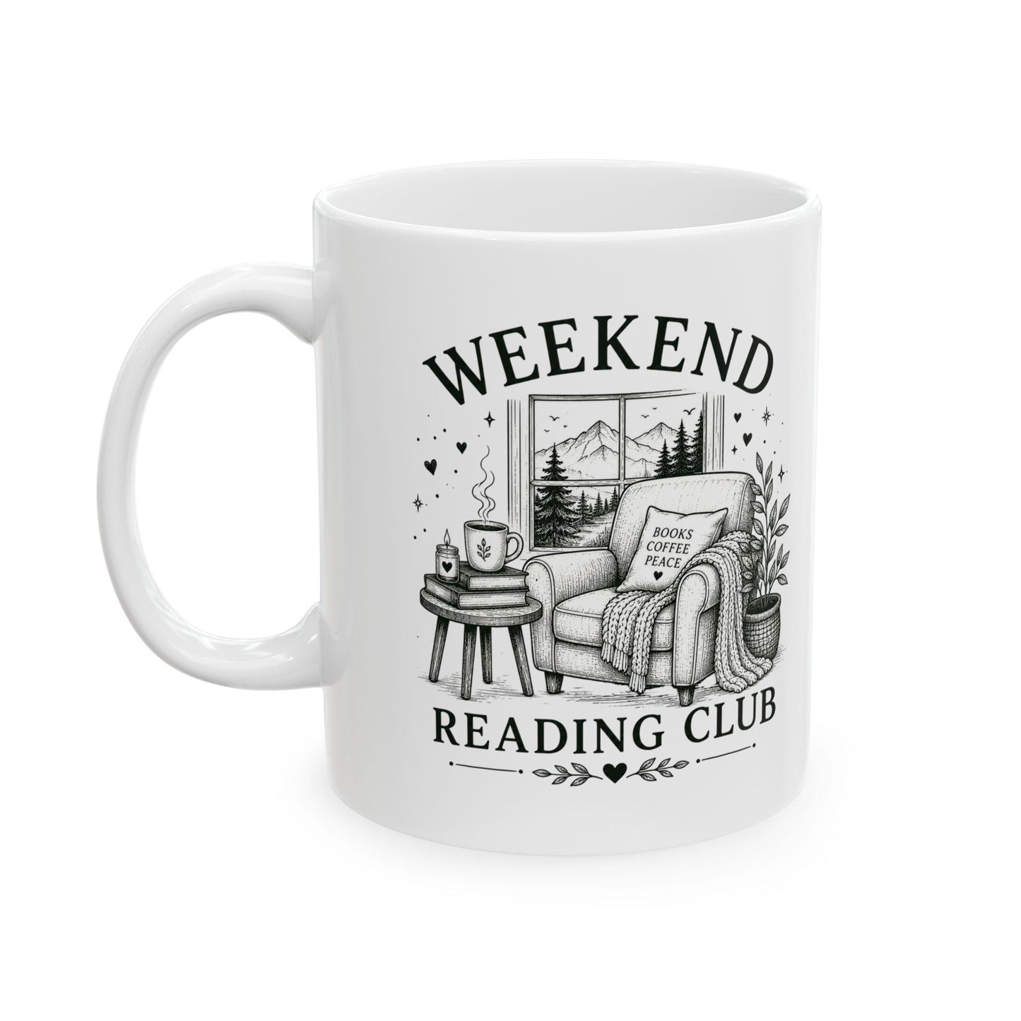 Weekend Reading Club Ceramic Mug, (11oz, 15oz)