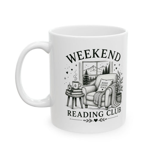 Weekend Reading Club Ceramic Mug, (11oz, 15oz)