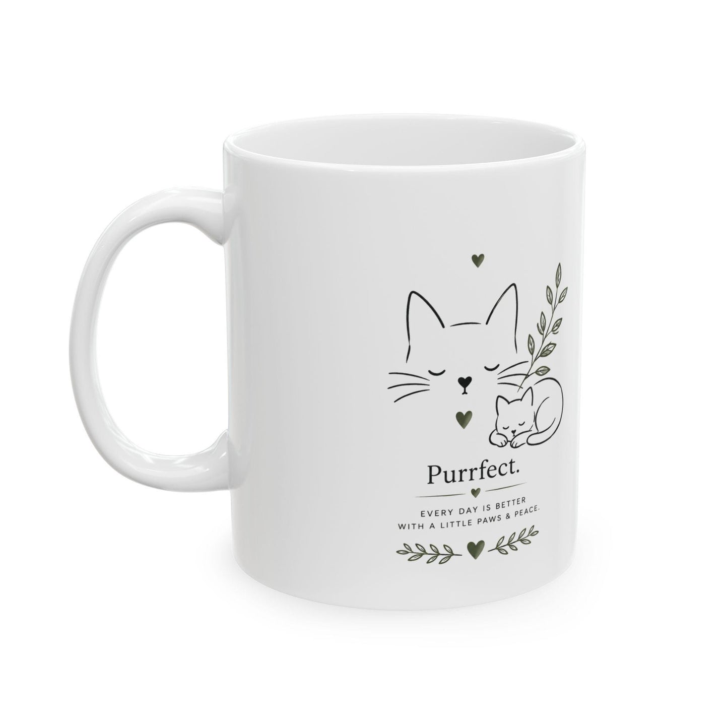 Purrfectly Blessed Cat Illustration Mug | Ceramic Mug