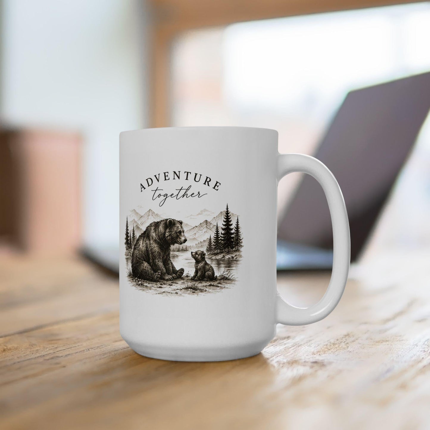Adventure Together Bear Mug | Ceramic Coffee Cup