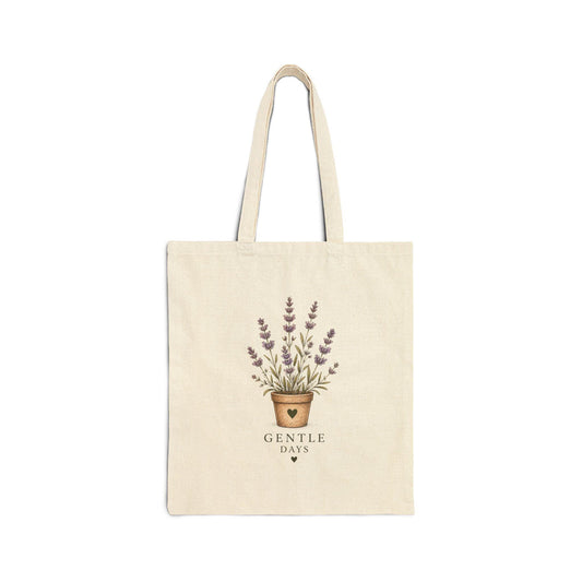 Gentle Days Cotton Canvas Tote Bag