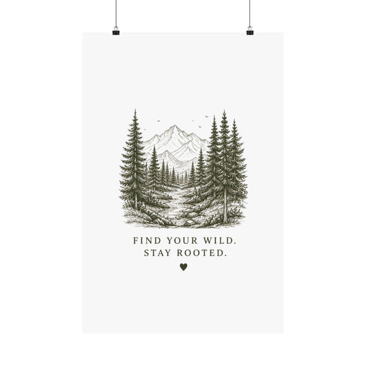Find Your Wild Stay Rooted poster | Matte Vertical Poster