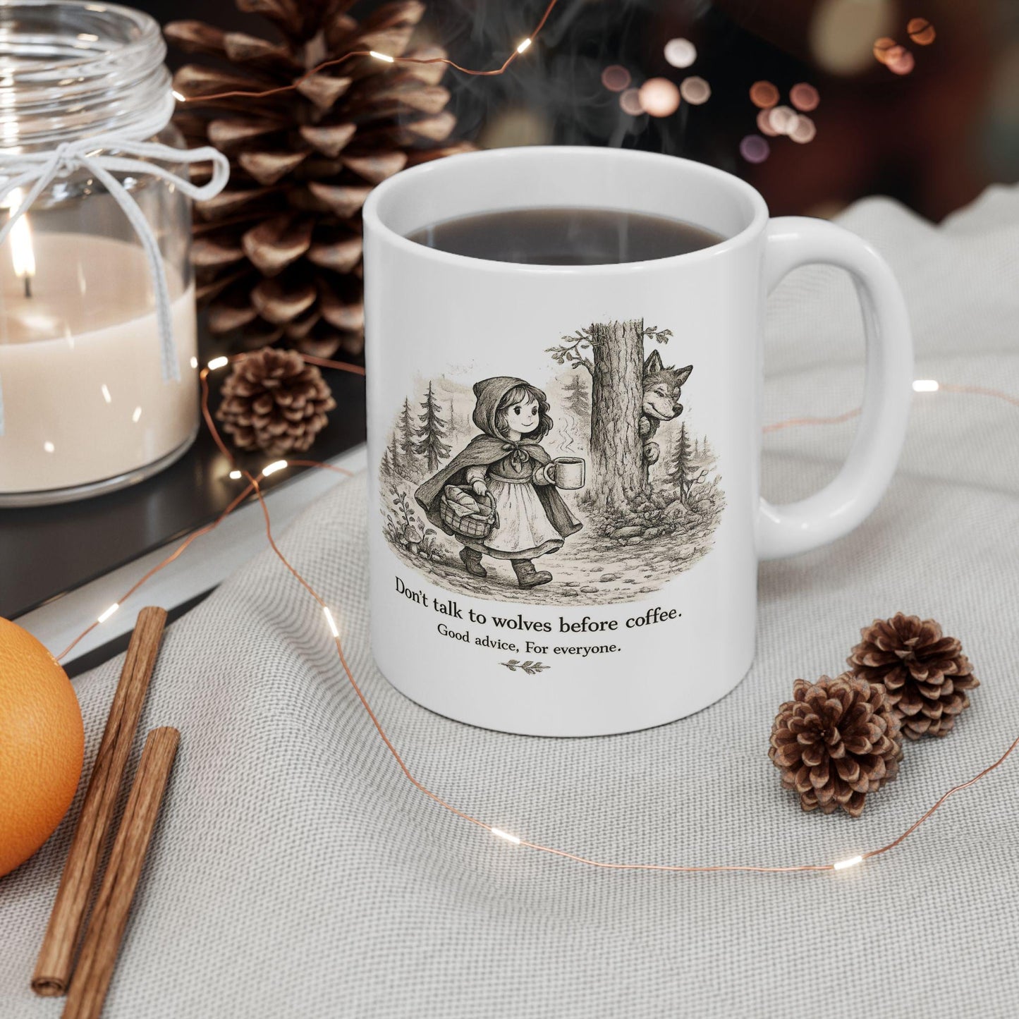 Bear in Woods with Coffee Mug | Ceramic Mug