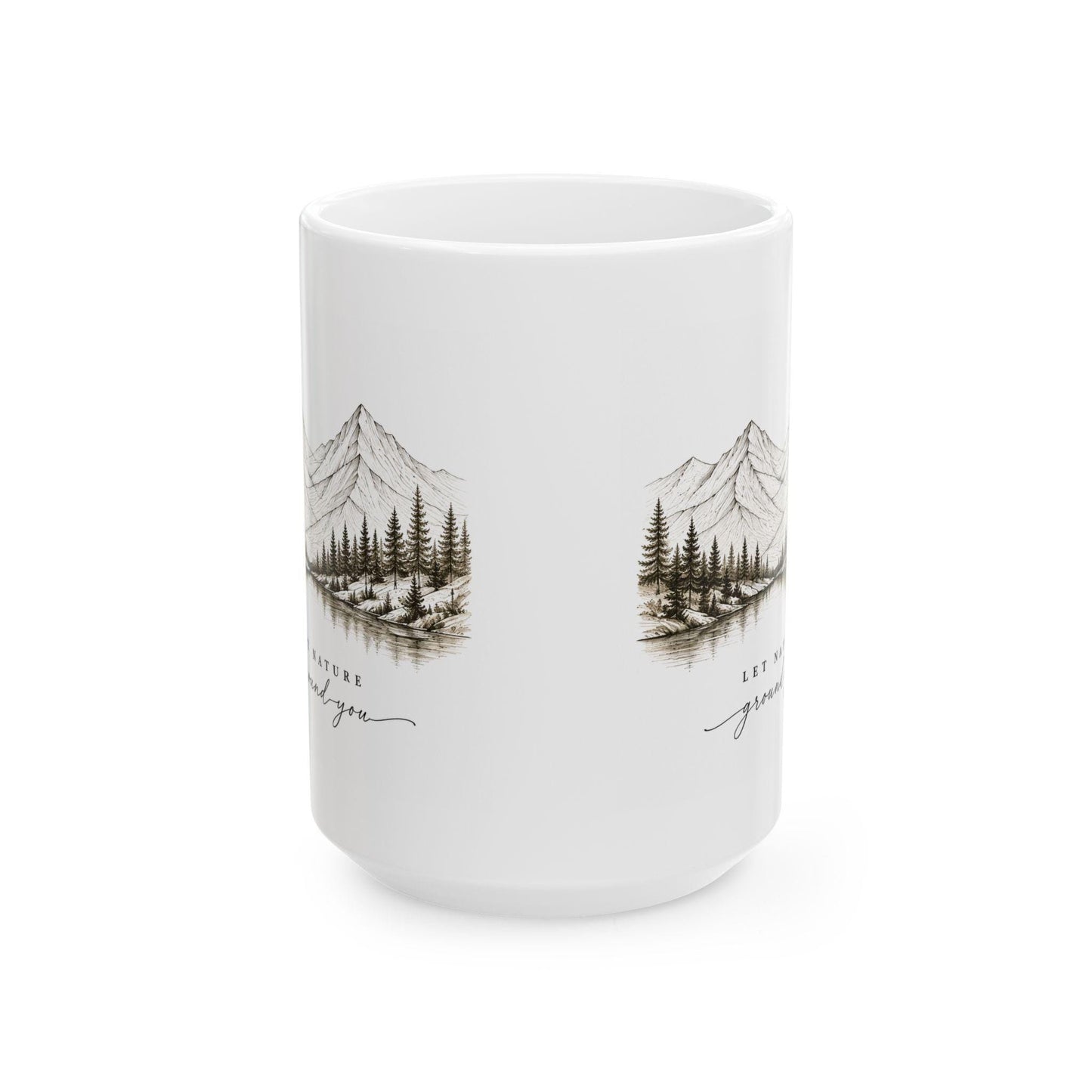 Mountain Pines sketch Mug | Scenic landscape coffee mug