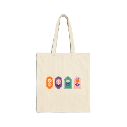 Flower Cotton Canvas Tote Bag