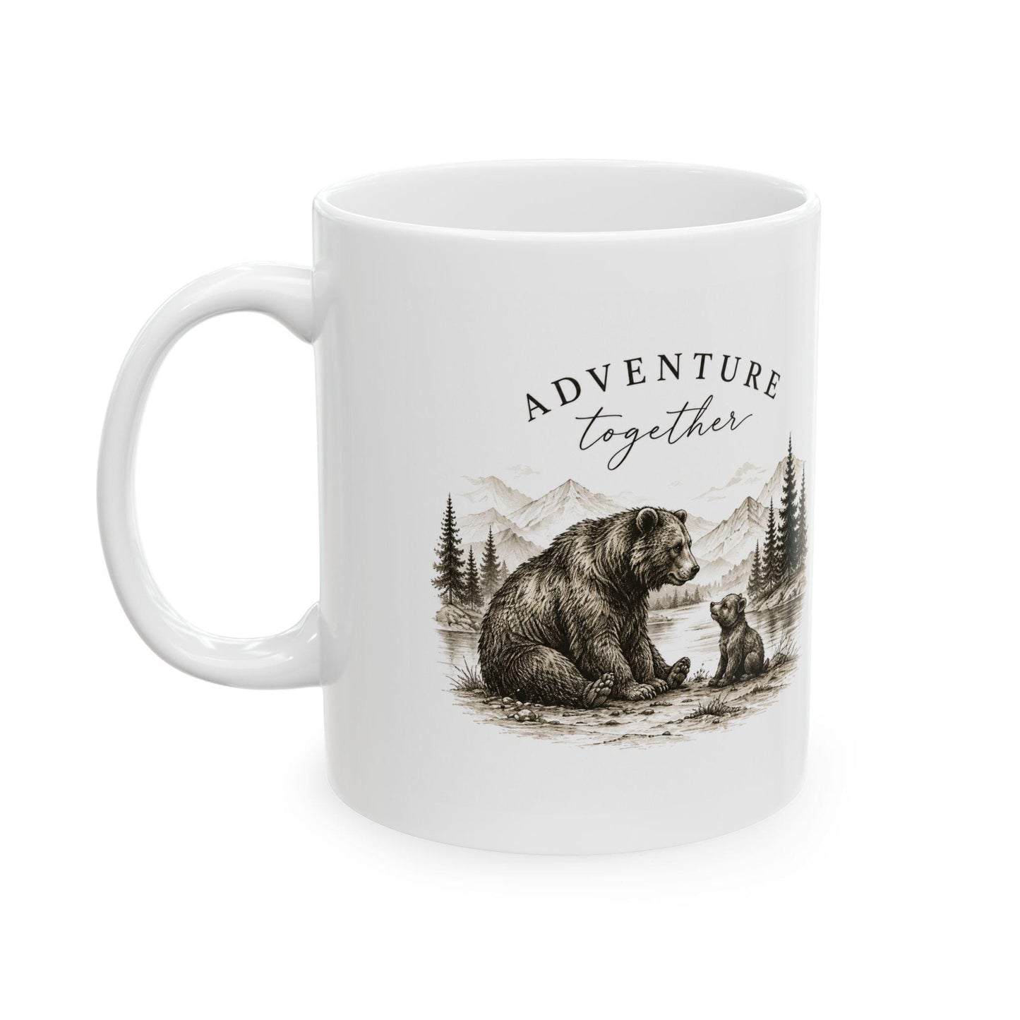 Adventure Together Bear Mug | Ceramic Coffee Cup