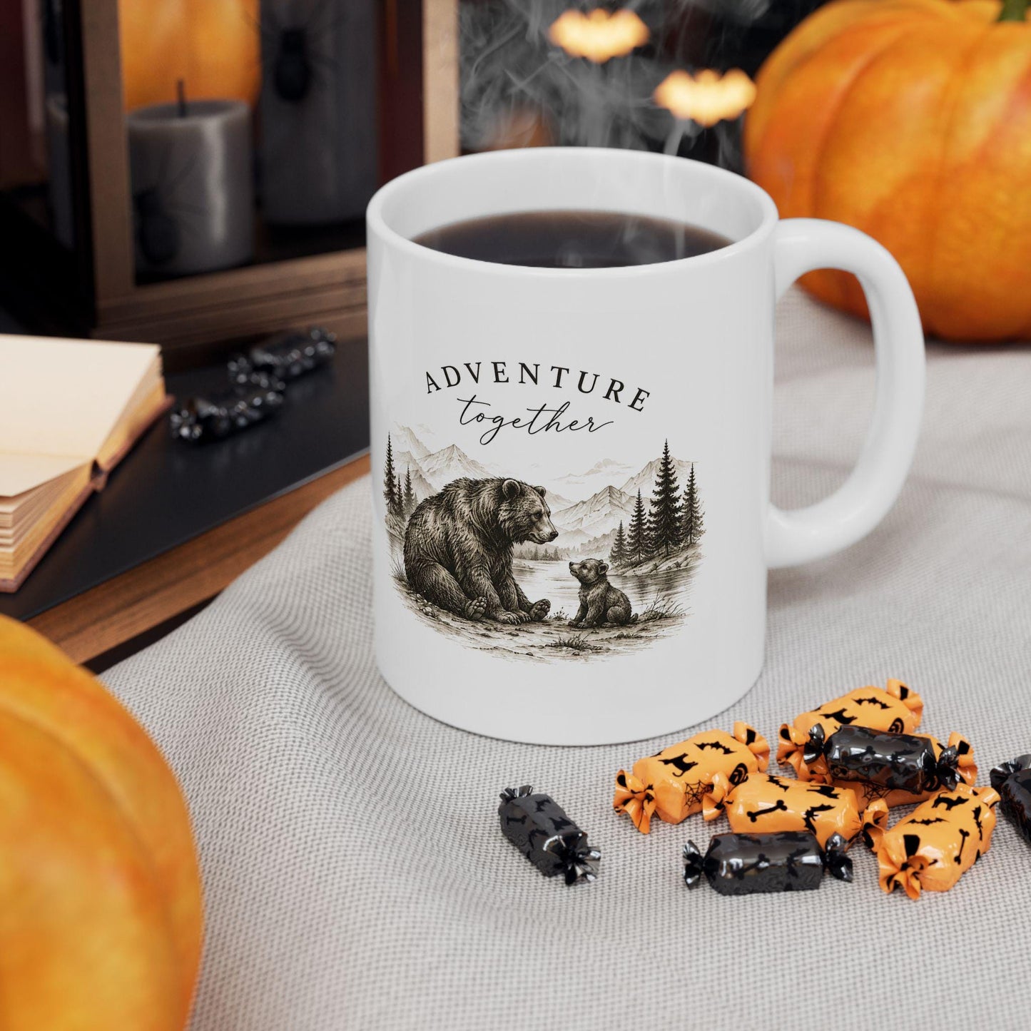 Adventure Together Bear Mug | Ceramic Coffee Cup
