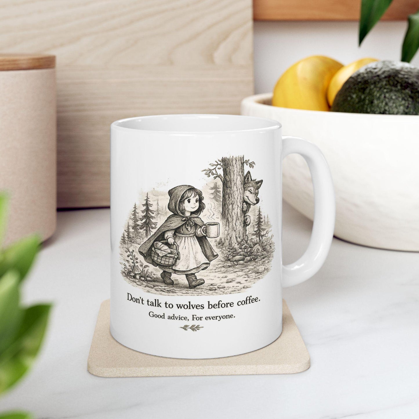 Bear in Woods with Coffee Mug | Ceramic Mug