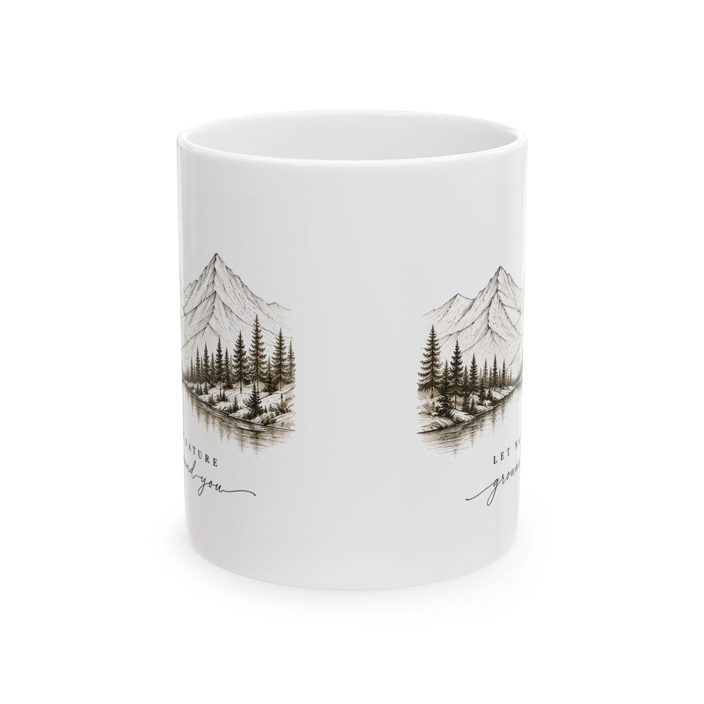 Mountain Pines sketch Mug | Scenic landscape coffee mug