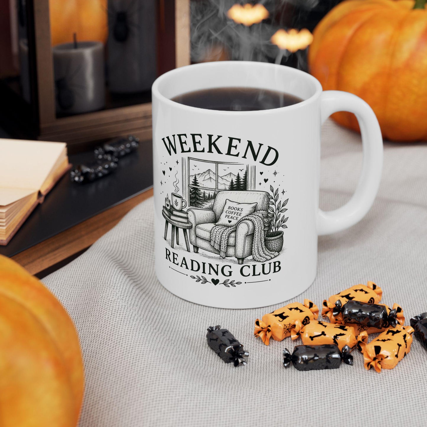 Weekend Reading Club Ceramic Mug, (11oz, 15oz)