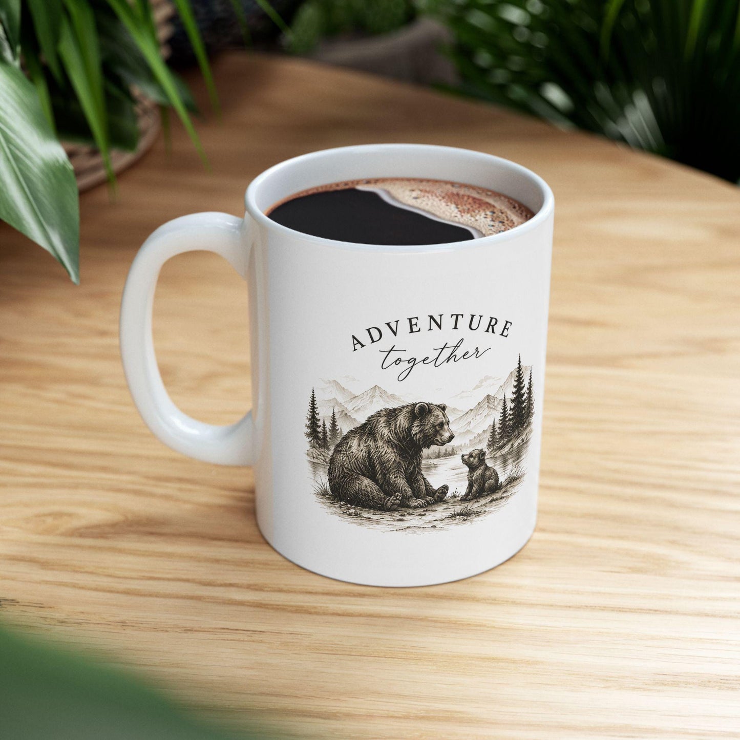 Adventure Together Bear Mug | Ceramic Coffee Cup
