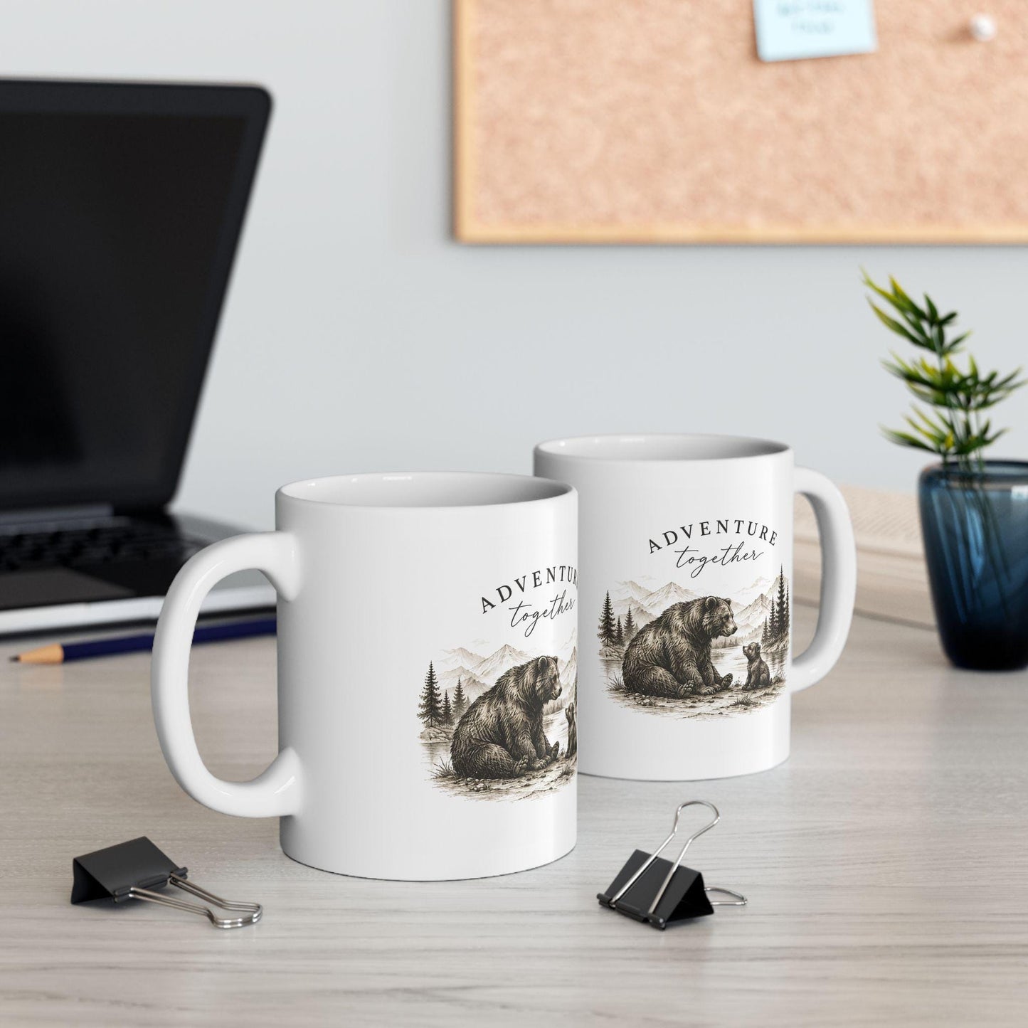 Adventure Together Bear Mug | Ceramic Coffee Cup